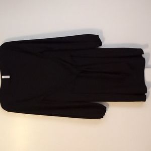 Lionstill Elegant Black Mid Length Dress with Wrap Tie at the Waist in Size XL